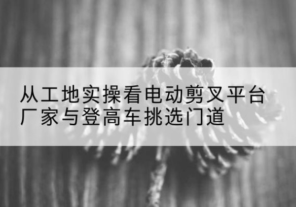 平定电动剪叉升降平台厂家-从工地实操看电动剪叉平台厂家与登高车挑选门道